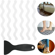 Colourtree 24 Pack S Wave Non-Slip Shower Stickers - Transparent Safety Strips