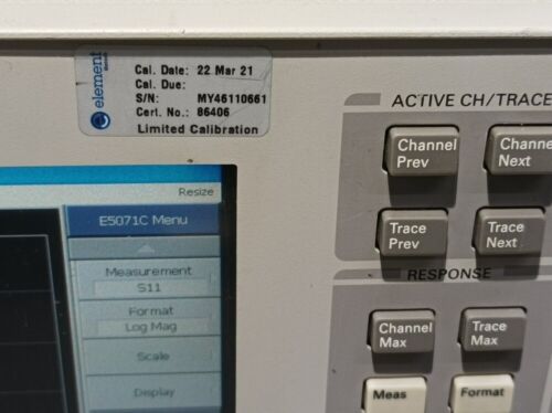 Agilent E5071C, 4-Port Network Analyzer, 8.5GHz, 019,480,UNQ, MY46110661 # - Picture 4 of 18