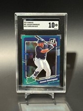2023 Donruss #89 Jasson Dominguez Rated Prospect Holo Carolina Blue SGC 10 GM!