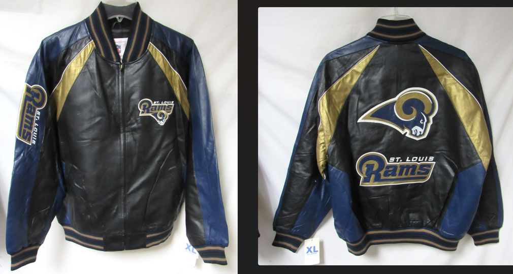 St. Louis Rams Men's Size X-Large Leather Jacket B1 916 | eBay