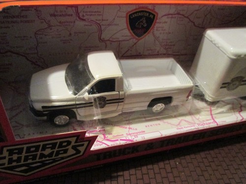 LANCASTER, PA POLICE-1996 DODGE RAM PICKUP AND HORSE TRAILER 1/43 road champs - Picture 2 of 3