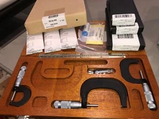 Brown Sharpe 0-3" Outside Micrometers 599-1-44 599-2-44 599-3-44 WOODEN CASE