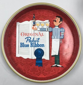 Vintage 1960 S Pabst Blue Ribbon Metal Beer Serving Tray P 412 Ebay