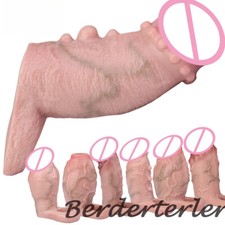Realistic Male Penis Extender Enlarger Sleeve Real Veins Lifelike Hollow Sleeve