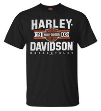 Harley-Davidson Men's Varsity B S Short Sleeve Crew-Neck T-Shirt - Black