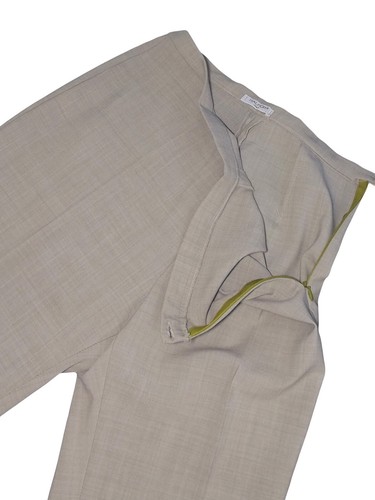 Halfon Pantalone Da Donna Beige Taglia 44 Gamba Dritta In Lana Vergine Elegante - Picture 4 of 13