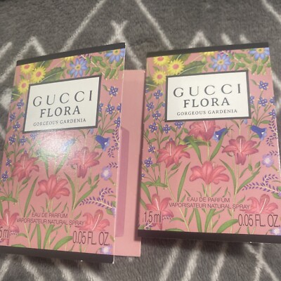Gucci Flora Gorgeous Gardenia 0.05oz Women's Eau de Parfum 2 Samples