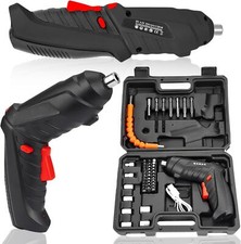 Mini Akkuschrauber Akkubohrschrauber inkl 30er Bitset 4,2 V Li-Ion Akku mit LED