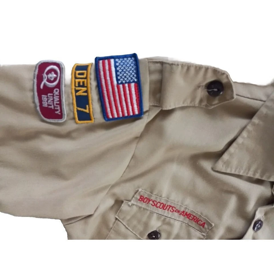 Camisa grande vintage OFICIAL Boy Scouts of America juvenil con botones y logotipo VER Foto 4 de 4