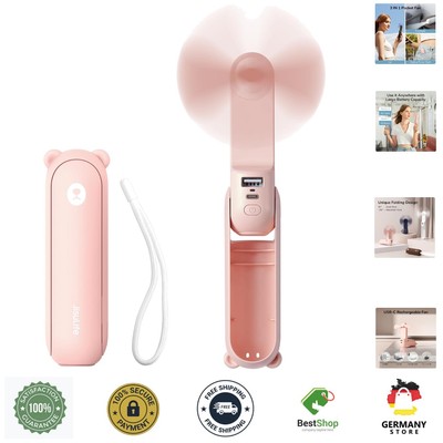Mini Handheld Fan, 3 in 1 Handheld Fan, Rechargeable USB [12-19 Working Hours...
