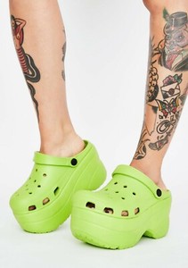 yellow platform clogs