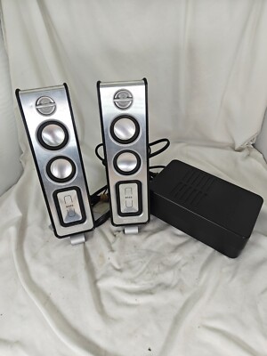  Dual Computer Speakers Philips MMS 321/00 Stereo Sound Good qualtiy Power AUX 