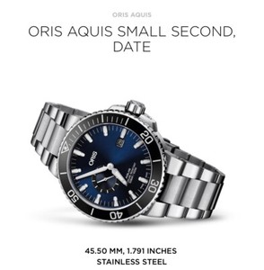 oris aquis small second date 46mm