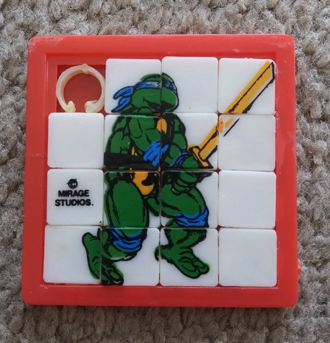 Vintage 1989 Teenage Mutant Ninja Turtles Sliding Puzzle Leonardo 1196 Very Rare