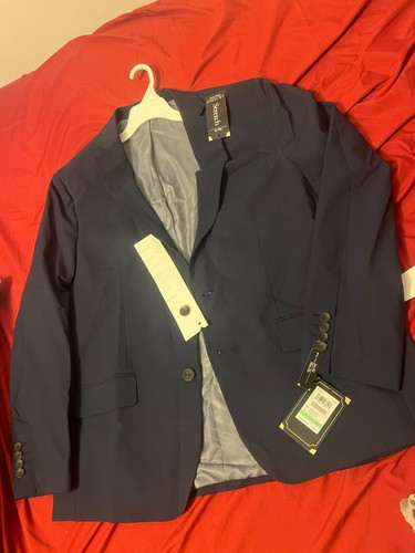 J.M. JM Haggar Slim 4 Way Stretch Suit Jacket 46 REGULAR Color 400 Blue - Picture 2 of 6
