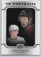ADAM BOQVIST 19-20 UD #2 PORTRAITS ROOKIES SSP INSERT RC/SWEDEN/BLUE JACKETS
