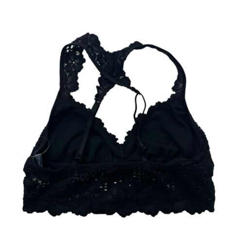 Aerie Bralette Womens Small Black Lace Bra Racerback Stretch Wireless Bra NEW - Picture 16 of 24