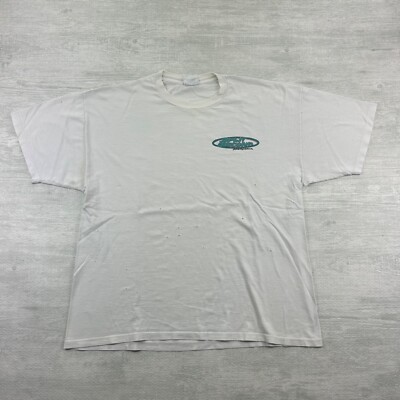 Vintage 90s Split Second Shirt Size Large White Speed Gear Car Racing