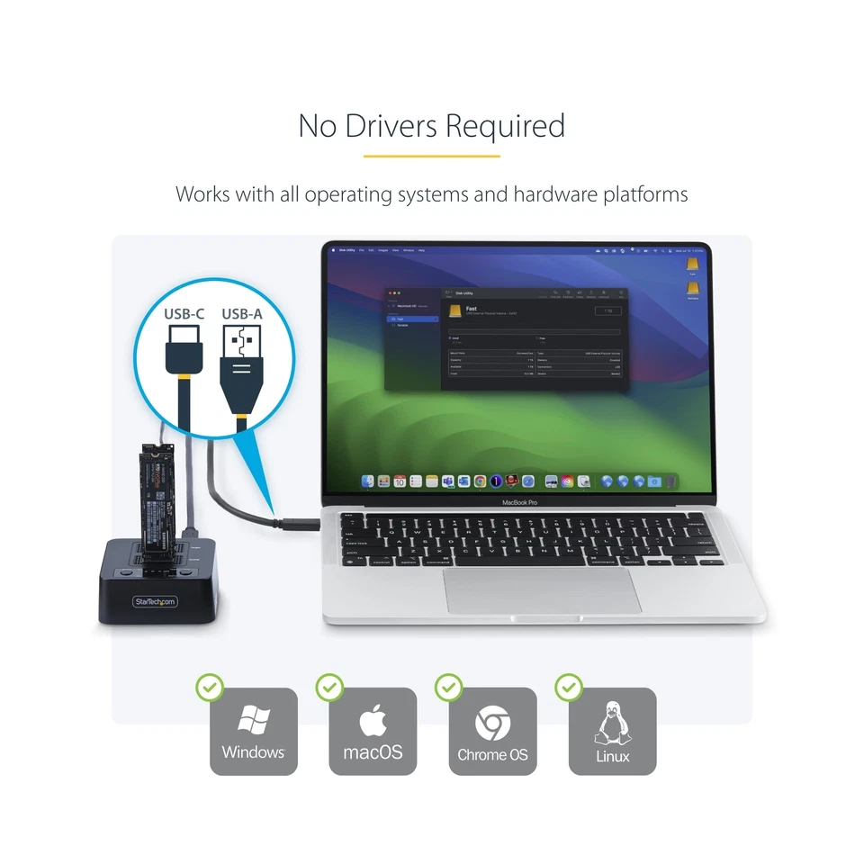 StarTech.com 1:1 M.2 NVMe Drive Duplicator, 90GBpm Standalone M.2 SSD Cloner/... - Image 3 of 4