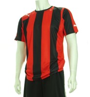 15 X Puma Mens Football Team Shirts Red & Black Stripes (s To Xl) 15 X Puma Mens Football Team Shirts Red & Black Stripes (s To Xl)