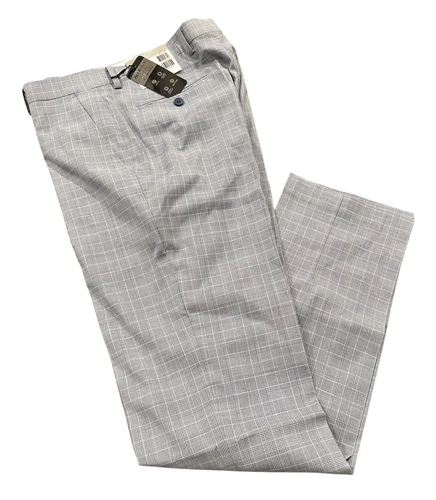 NEW Alfani Men's Slim Fit AlphaTech Stretch Suit Pants Light Blue Plaid 32x32 - product listing photo
