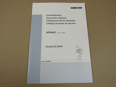 Ammann ATR68 C Pile Driver with Honda GX 100RT Parts List Parts List
