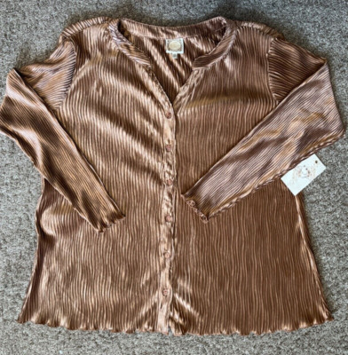 NWT Tru Self Ribbed Brown Long Sleeved Top-B2