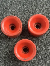 Vintage Skateboard Wheels Lot of 3 Red Unbranded Dogtown 1970s Rare 