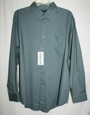 Port Authority Signature Mens LARGE Green Shirt Long Sleeves Button Down Stretch