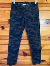 NWT Crewcuts Ankle Toothpick Camo Jeans Girls Blue Camouflage Size 12