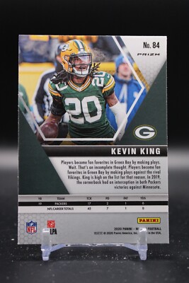 Kevin King, Green Bay Packers, 2020 Panini Mosaic, Blue Reactive