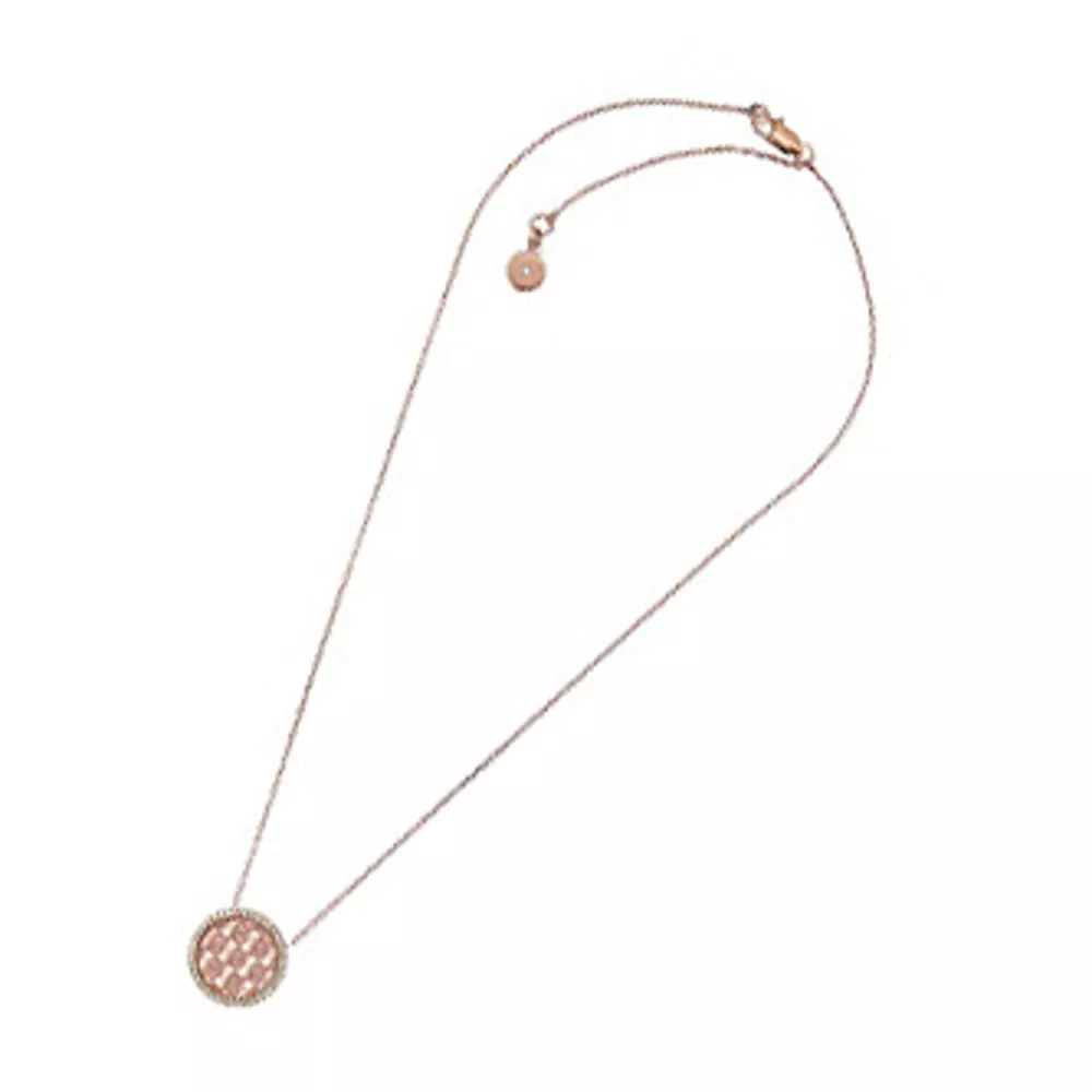 Michael kors rose 2024 gold disc necklace