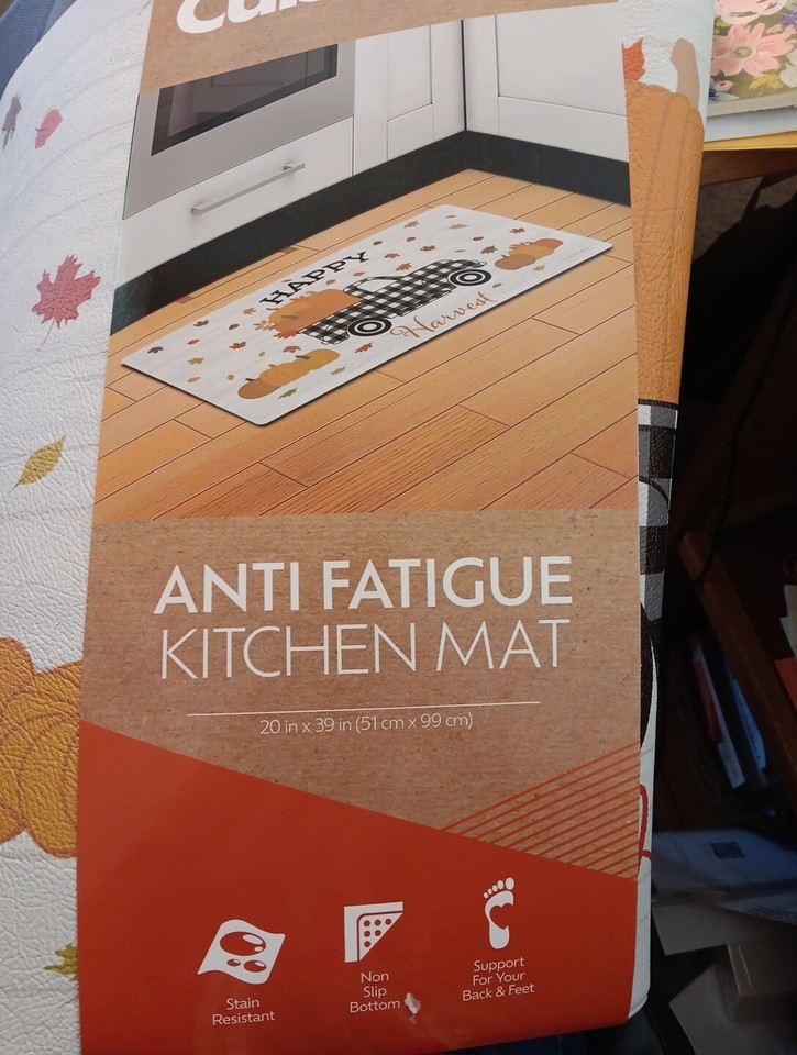CUISINART Anti Fatigue Kitchen Mat Rug 20 x39 happy harvest pumpkin