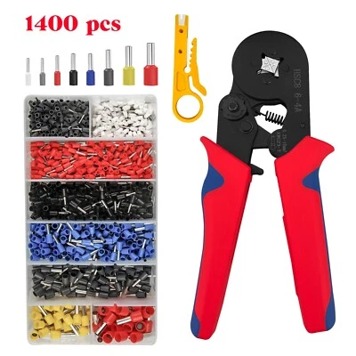 MARKENLOS 1400 teilig Set Crimpzange Aderendhülsenzange Presszange 0,25-10mm² Kabelschuhe
