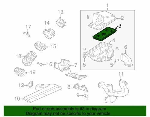 Kit de filtro de aire de motor genuino GM 1997-2005 Chevrolet Pontiac Oldsmobile 25161977 Foto 2 de 2