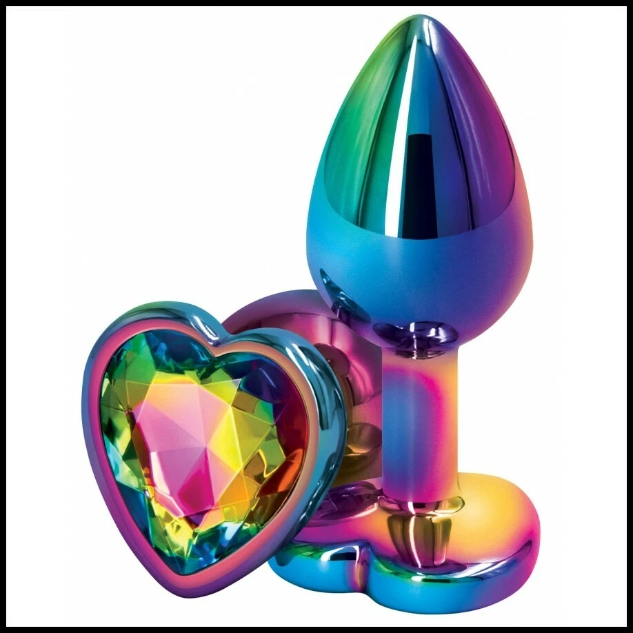 SexToy Plug Anal Bijou Intime Sexe Toy RoseBud Coeur Sex Arc en Ciel Femme Homme - Photo 2/4