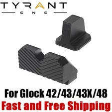 Tyrant CNC Co-Witness Height Aluminum Front & Rear Sights for Glock 42/43/43X/48