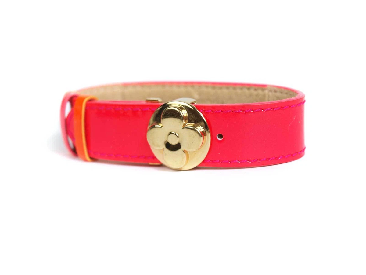 LOUIS VUITTON Monogram Pink Patent Leather Bracelet LA17081L