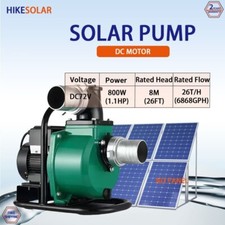 Solar Pump DC72V 800W 1.1HP Max Flow 26T/H Self prime Portable Pumping Kit BLDC