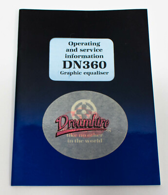 Klark-Teknik DN360 Operating & Service Manual for Graphic Equalizer