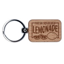Fresh Squeezed Lemonade Engraved Wood Rectangle Keychain Tag Charm