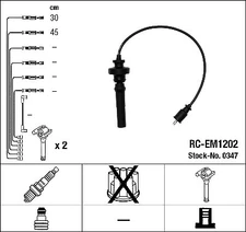 NGK 0347 Ignition Lead Set For Cylinder 1 For Cylinder 3 For Mitsubishi