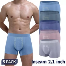 5 Pack Men Soft Boxer Shorts Briefs Breathable Comfort Tagless Trunks Underwear