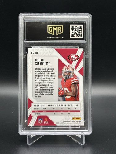 2020 Panini Phoenix Fire Burst Prizm Deebo Samuel #83 Card GMA 9 (1) - Picture 2 of 2