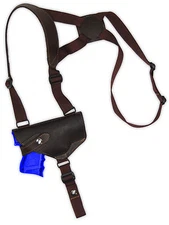 NEW Barsony Horizontal Brown Leather Shoulder Holster Ruger Compact 9mm 40 45
