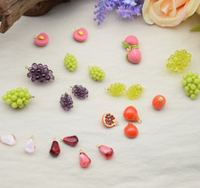 20Pcs fruit color 3D Charm bracelet earrings necklace Pendant DIY Jewelry Making