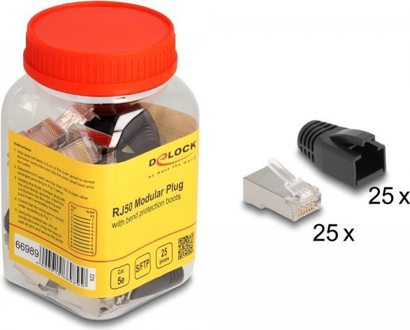 Delock Spina RJ50 Cat.5e 10P10C Schermata + Coprimonnettore - 25 Pezzi