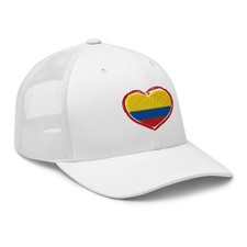 Sombrero de Camionero con Corazón Bandera de Colombia | Gorra Snapback Ajustable | Unisex | Yupoong
