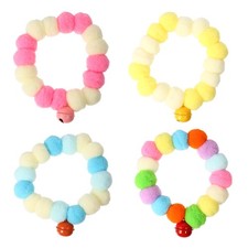 4 Pcs Knitting Wool Pet Collar Plush Necklace for Wedding Festival