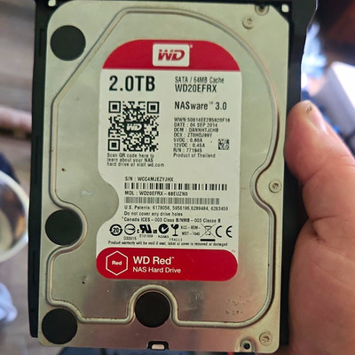 Western Digital WD Red 2TB 3.5in SATA 6Gb/s 5400RPM 64MB WD20EFRX